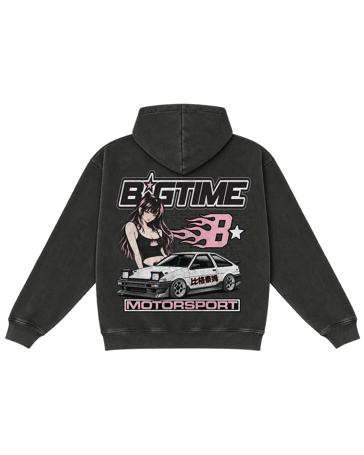 ANIME V5 HOODIE (VINTAGE BLACK)